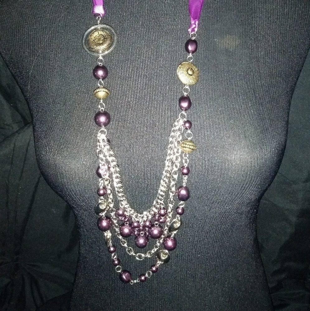 Paparazzi Ribbon Necklace with earrings